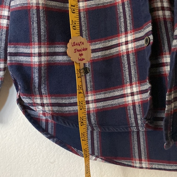 JACHS buttoned down shirt with blue white & red checks. Size Medium 100% cotton - Picture 2 of 11